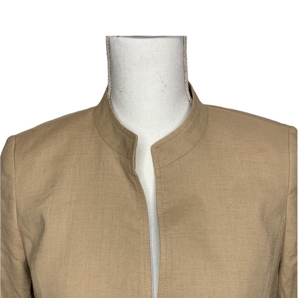 NWOT TALBOTS Tan Linen Blend Belted Blazer Jacket Petites Size 10P - Picture 5 of 16